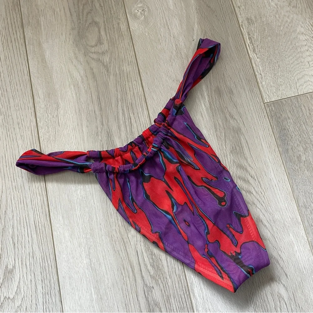 Vibrant Purple and Red Bikini Bottom - Picture 4 of 5
